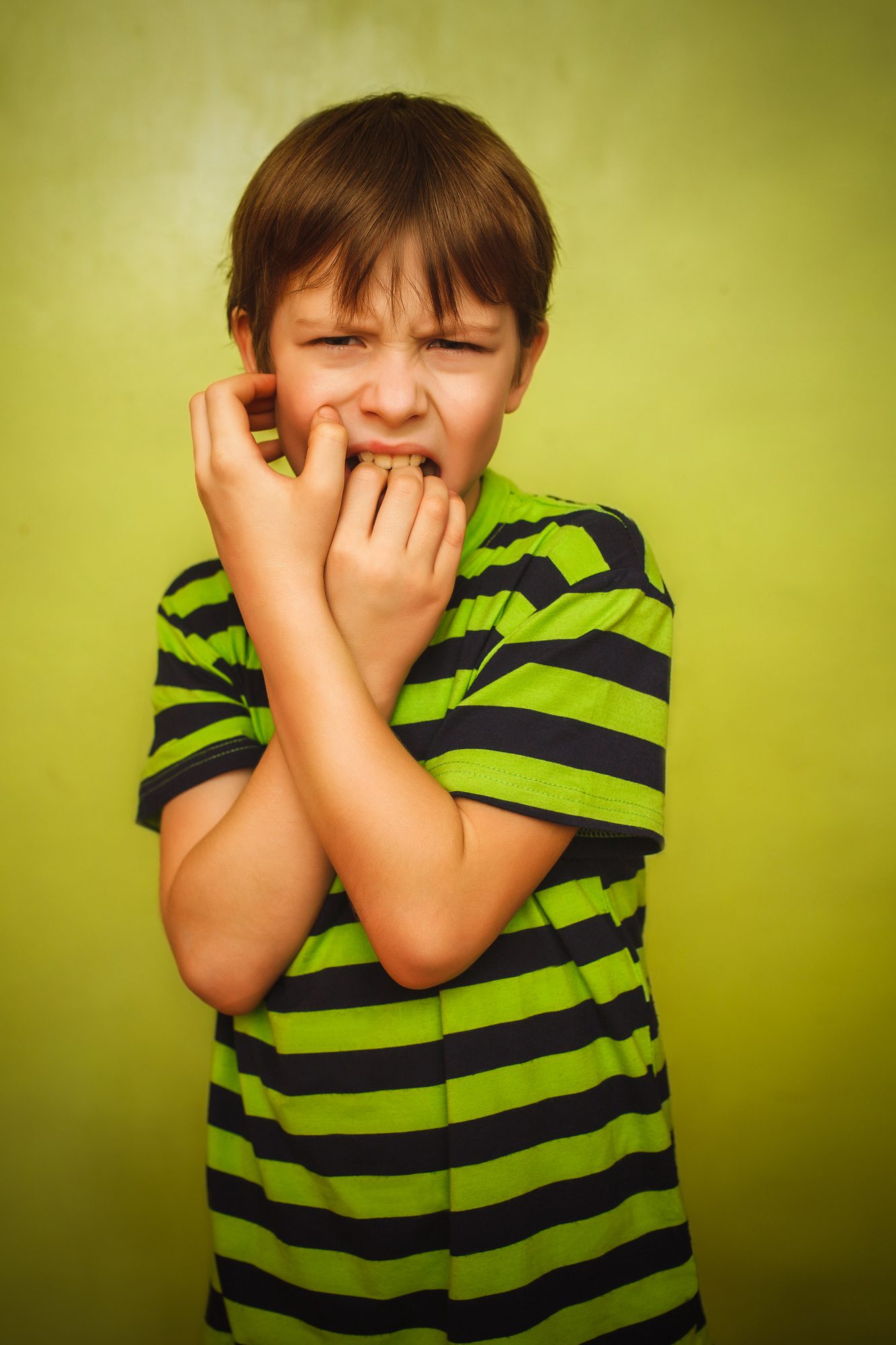 young boy with a toothache