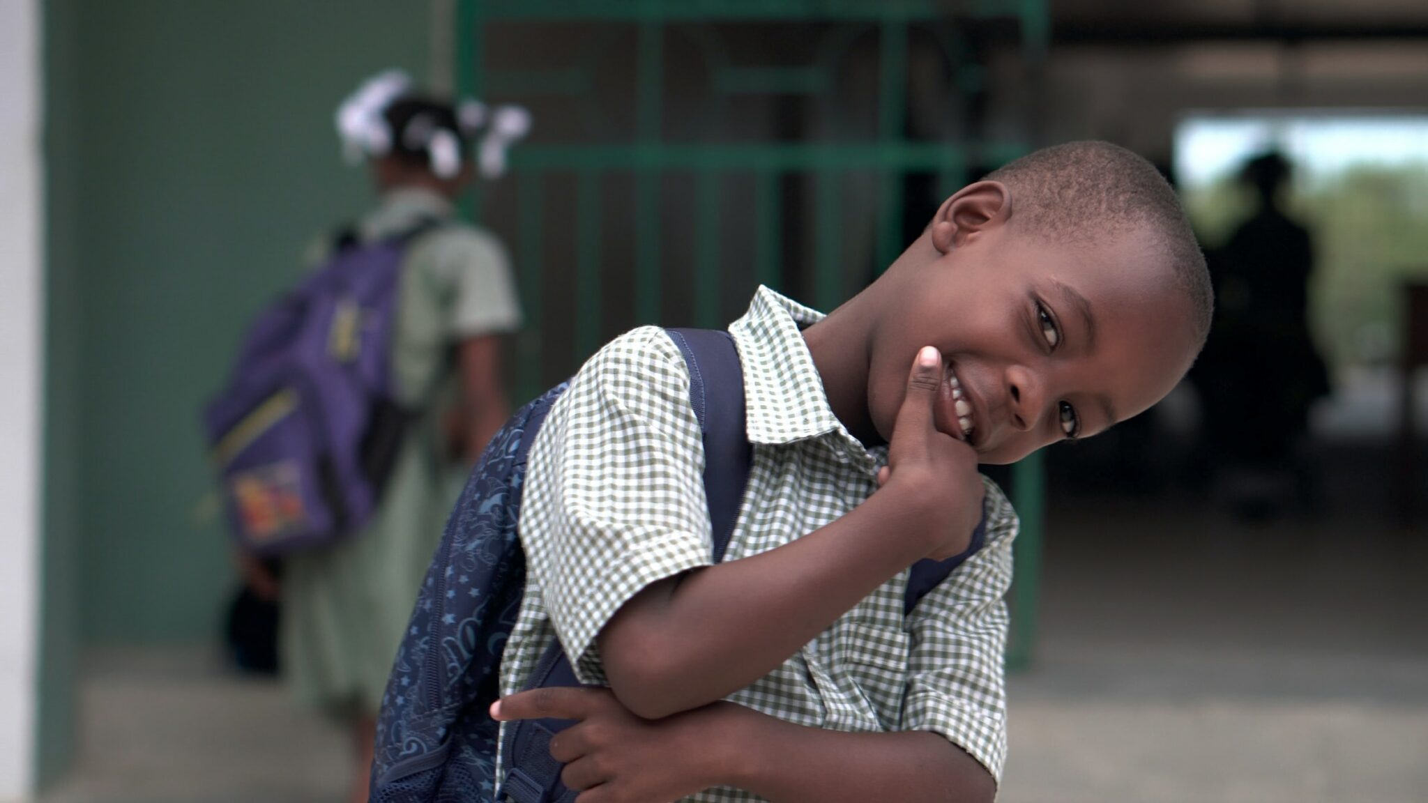 Boy with backpack