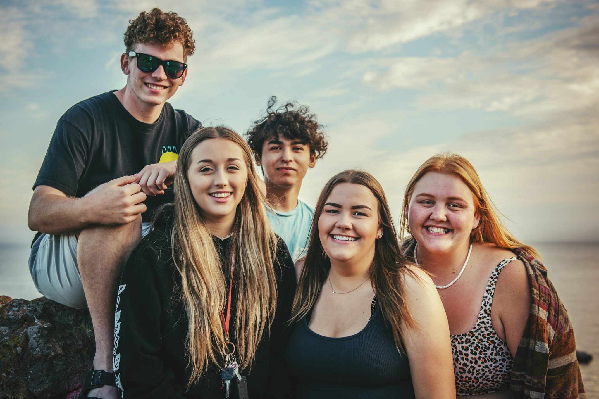 Teenagers at the beach