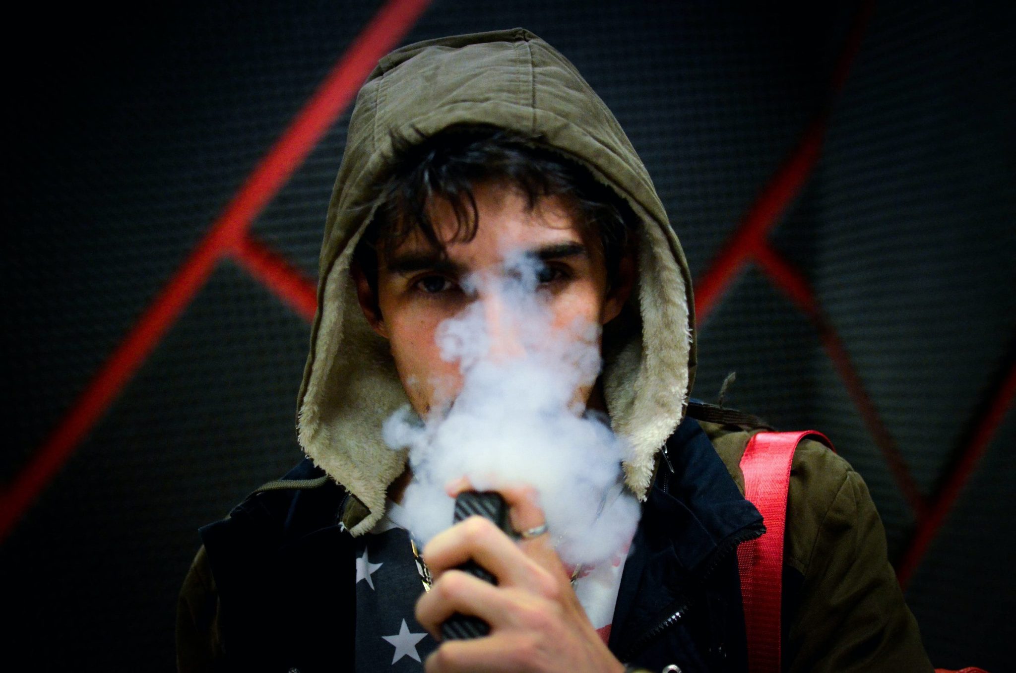 young man vaping